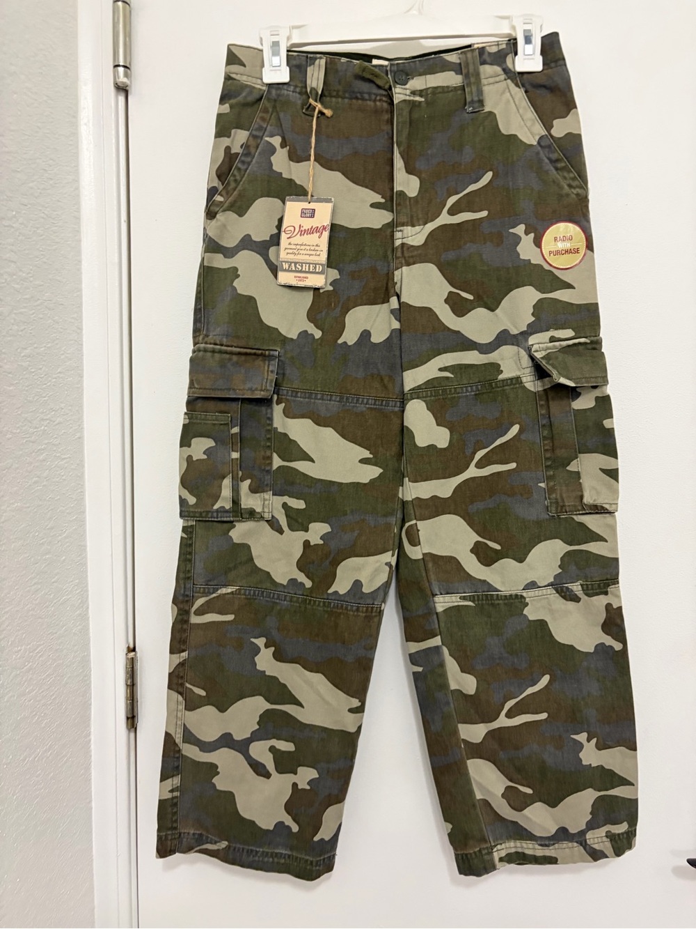 Faded Glory boys Camouflage Cargo Pants - Olive & Khaki